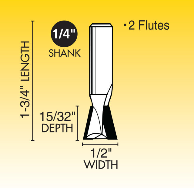 104° Dovetail Carbide Router Bit