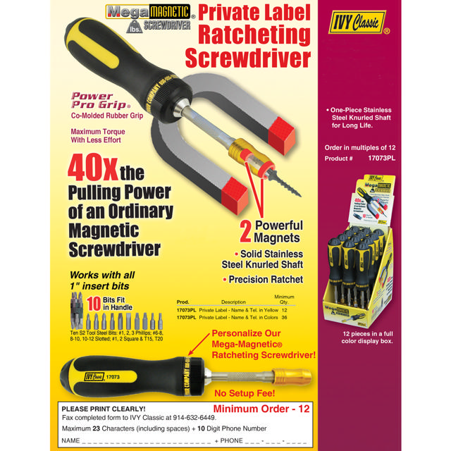 Mega Mag Ratchet Screwdriver - Private Label