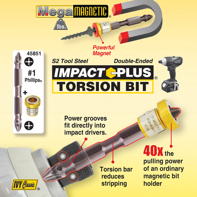 #1 Phillips Dbl-Ended Mega-Magnetic Impact Plus Torsion Bits