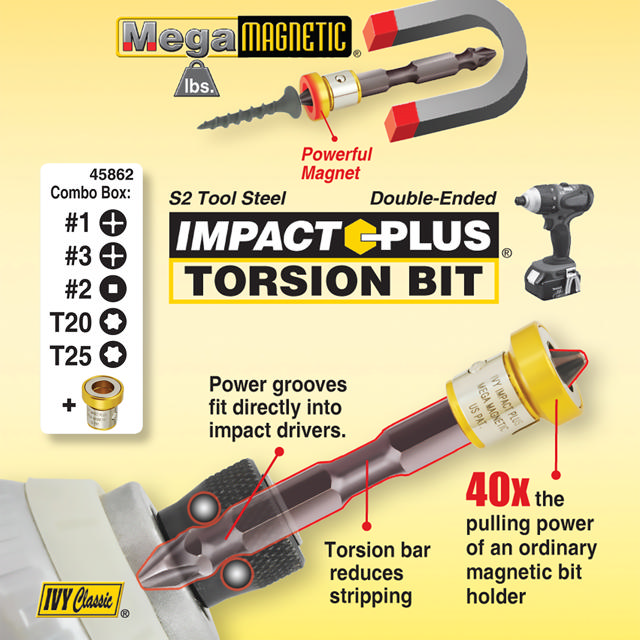 Combo Dbl-Ended Mega-Magnetic Impact Plus Torsion Bits