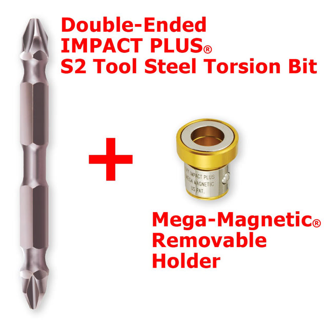 #1 Phillips Dbl-Ended Mega-Magnetic Impact Plus Torsion Bits