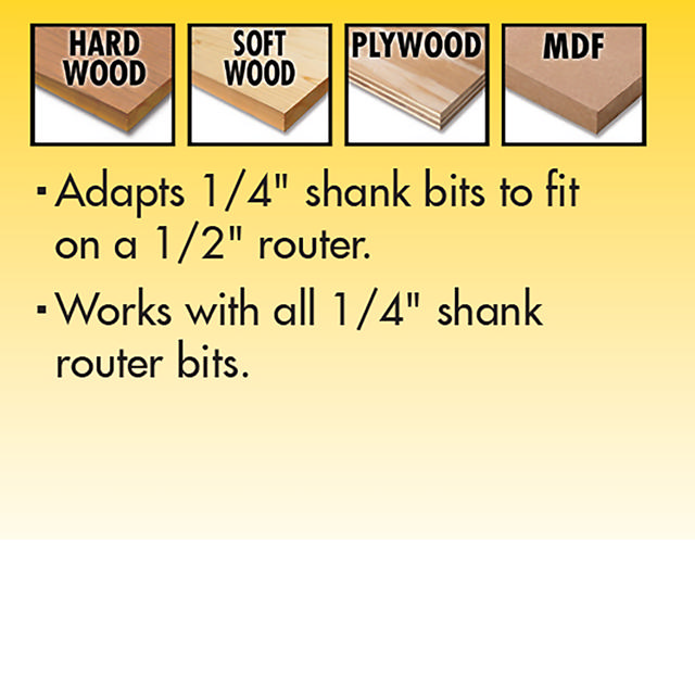 Router Collet Adapter 1/4 - 1/2