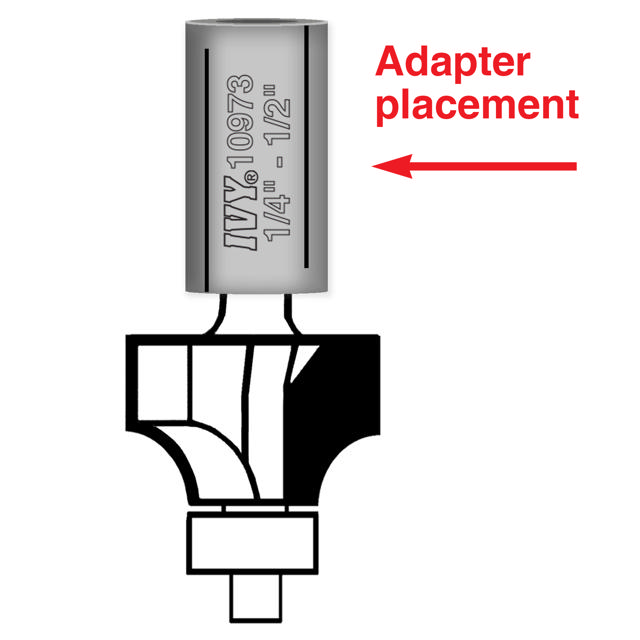 Router Collet Adapter 1/4 - 1/2