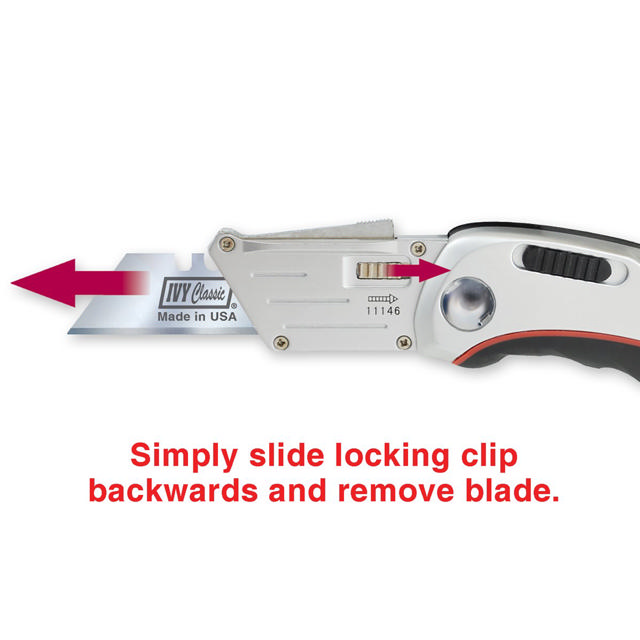 Hinge-Loc® Folding Utility Knife w/Storage