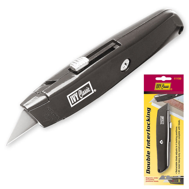 Double Interlock Retractable Utility Knife