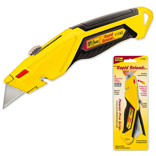 Rapid Reload® Retractable Utility Knife w/4 blades