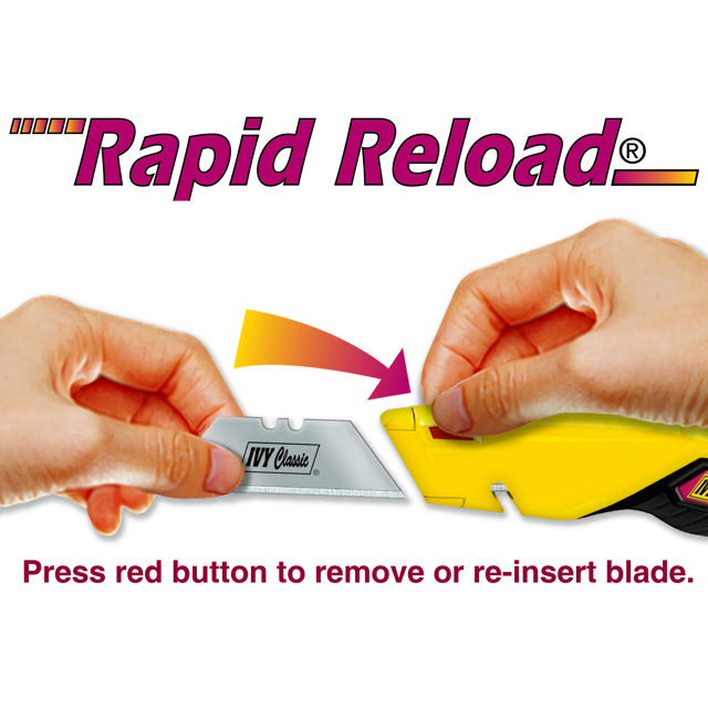 Rapid Reload® Retractable Utility Knife w/4 blades