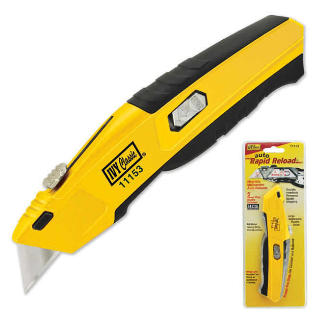 Auto Rapid Reload® Retractable Utility Knife w/5 blades