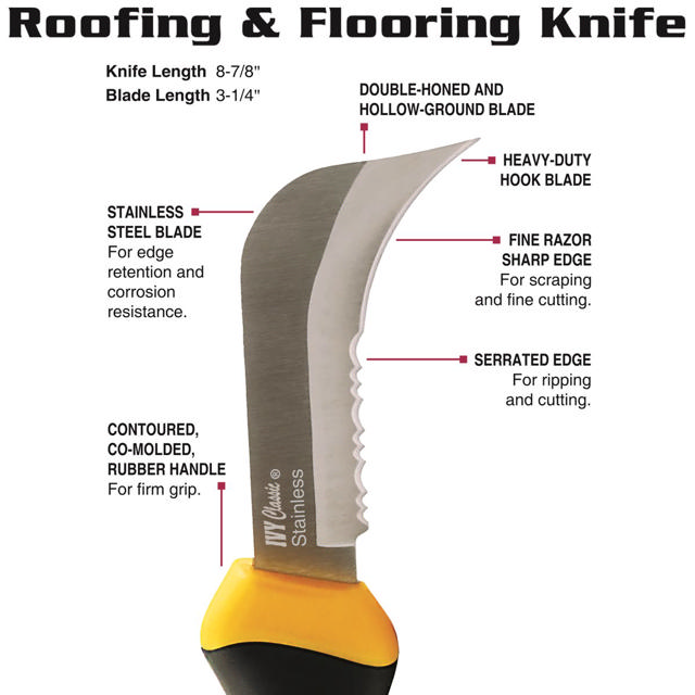 Roofing & Flooring Knife - Stainless Steel