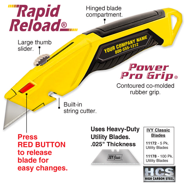 Rapid Reload® Retractable Utility Knife - Private Label