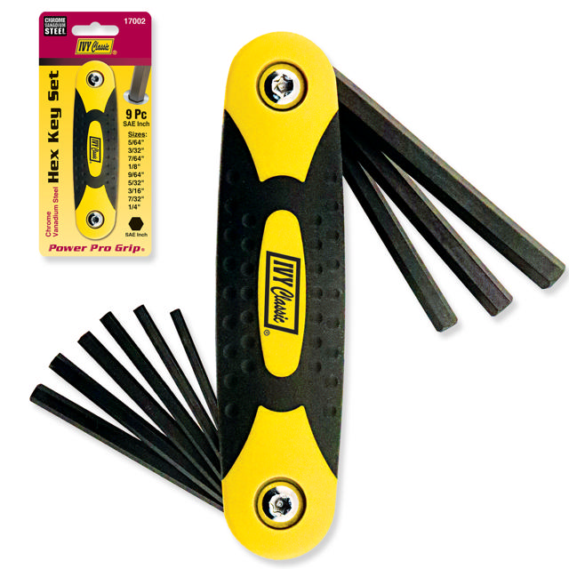 9 Pc. Folding Hex Key Set - English