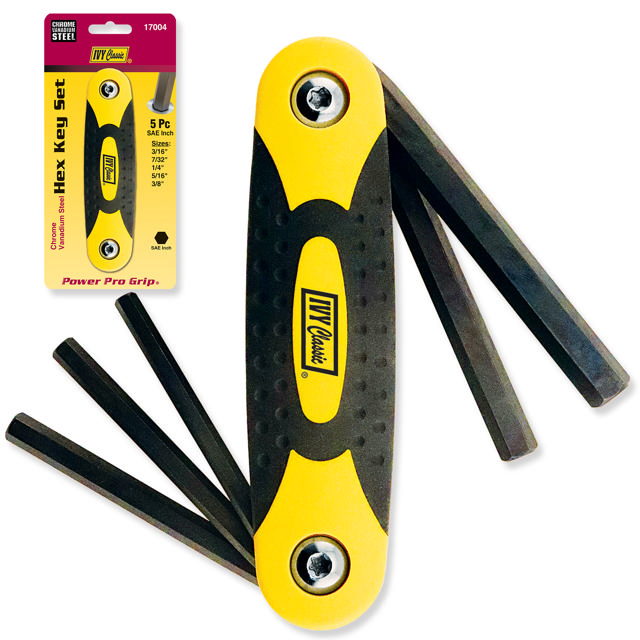 5 Pc. Folding Hex Key Set - English