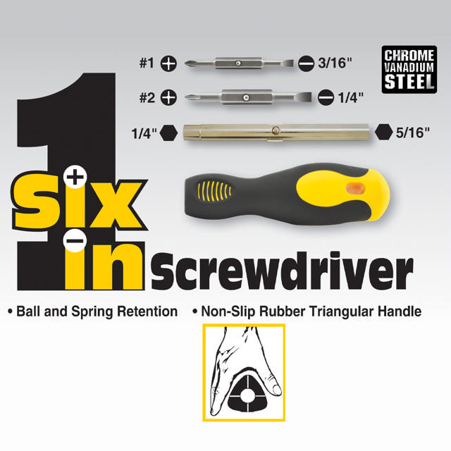 6 in 1 Screwdriver Rubber Grip