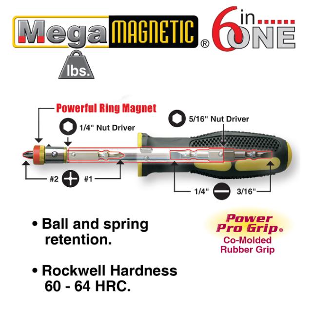 6-in-1 Mega Mag Screwdriver Replaced by 17064