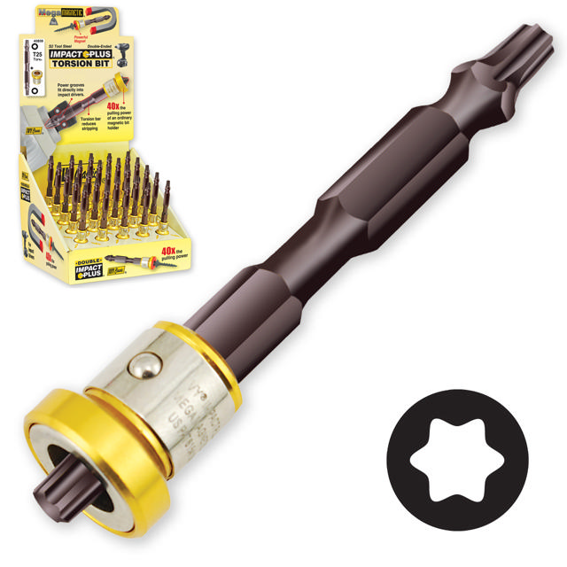 T25 Torx Dbl-Ended Mega-Magnetic Impact Plus Torsion Bits