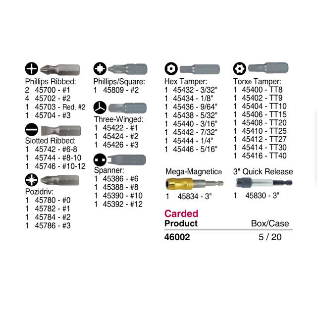 42 pc. Tamper Resist Screwdriving Set