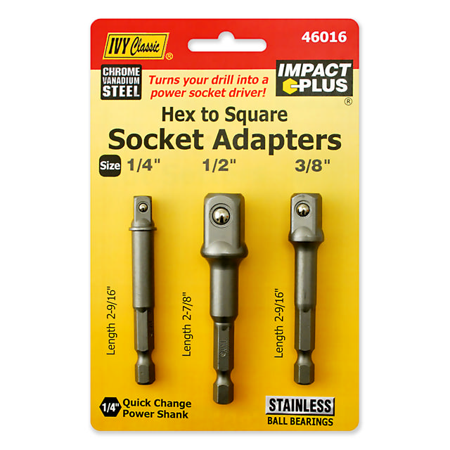 3 Pc Socket Adapter Set - 1/4