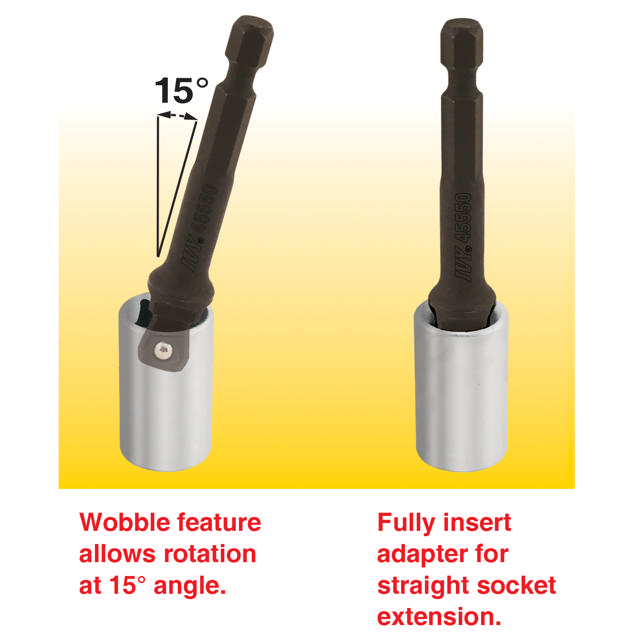 3 Pc Wobble Socket Adapter Set - 1/4