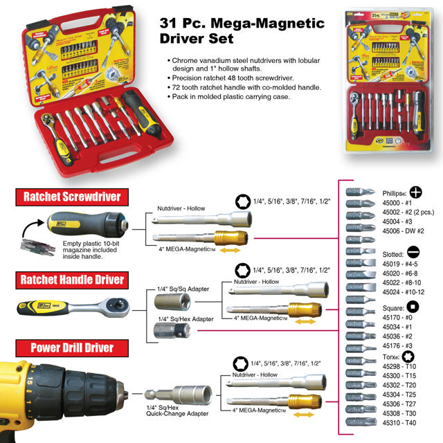 31 pc Mega Magnetic Driver Set - Discontinued!!