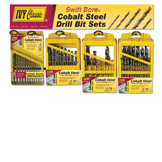 Cobalt Drill Bit Set Display