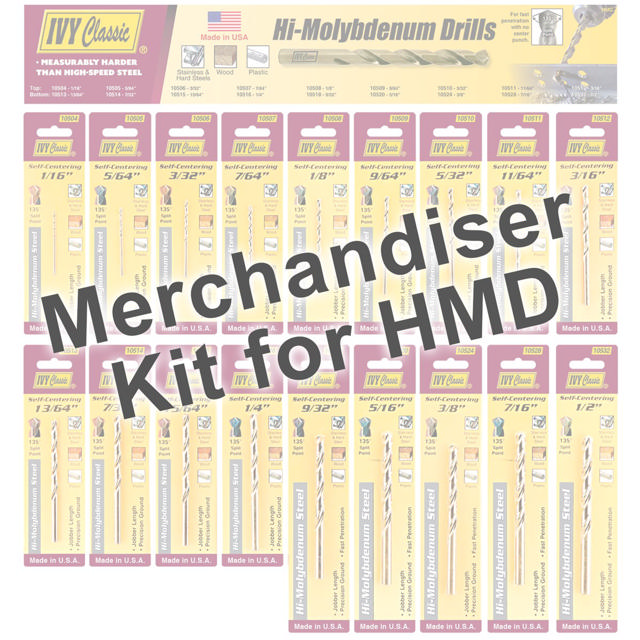 Merchandiser - 18Pc Carded Hi-Moly Drills