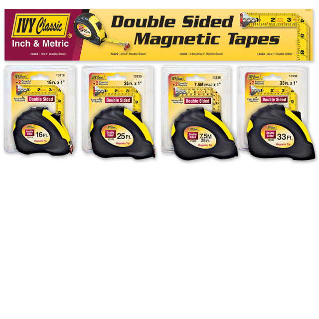 Dbl Sided Magnetic Measuring Tape Display