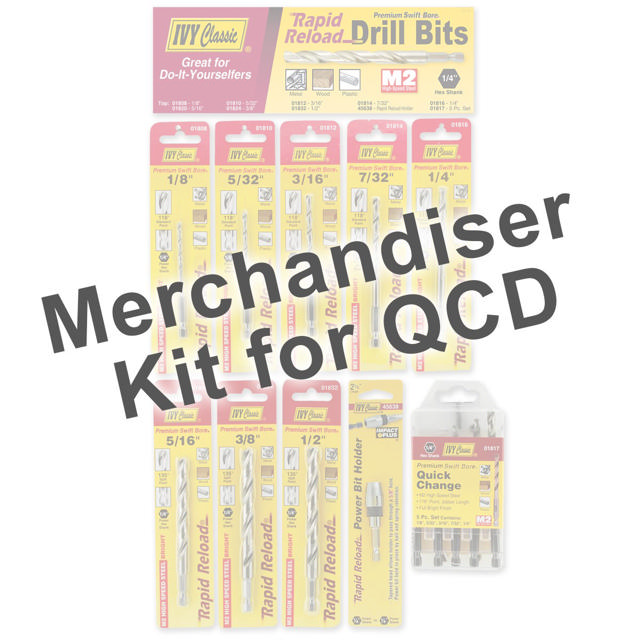 Merchandiser for Quick-Change Drill Bits