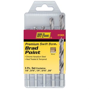 5 Pc. Brad Point Drill Bit Set