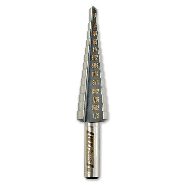 13 Holes 1/8 - 1/2" Step Drill Bit