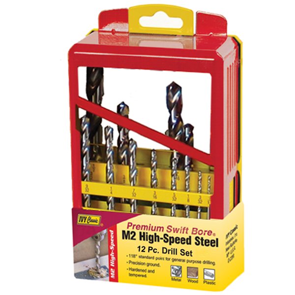 12 Pc. HSS Drill Set - Bright