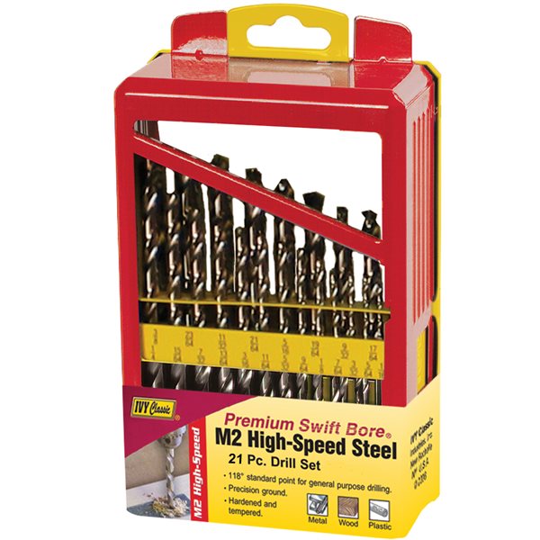 21 Pc. HSS Drill Set - Bright