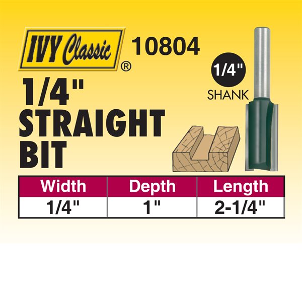 1/4" Straight Carbide Router Bit