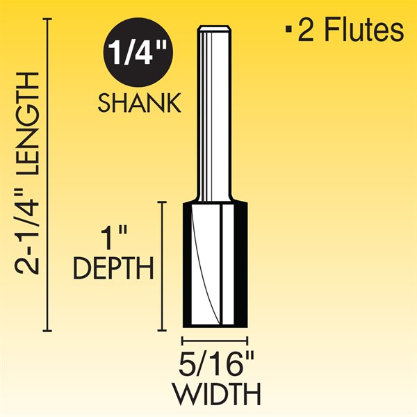 5/16" Straight Router Bit