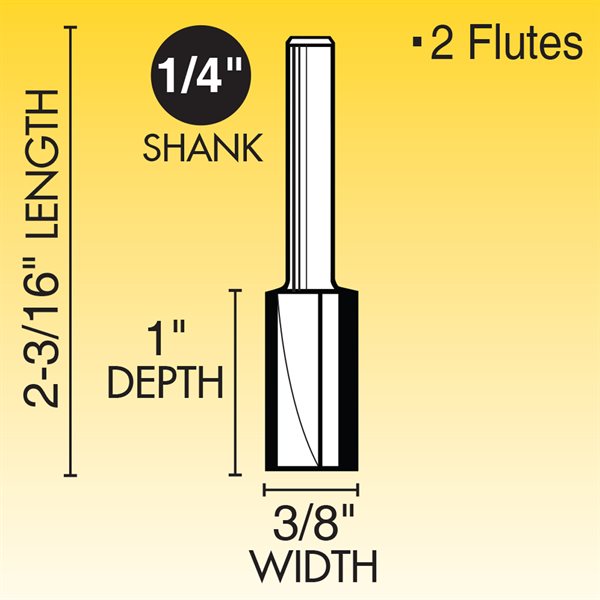 3/8" Straight Router Bit