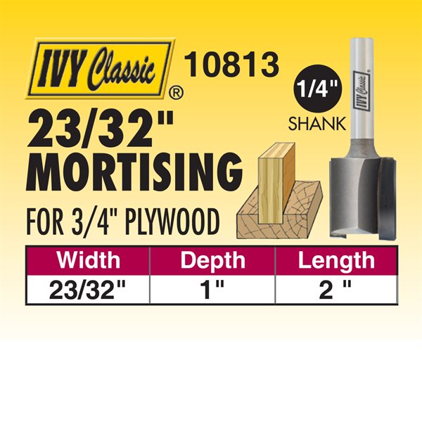 23/32" Mortising Router Bit - For 3/4" Plywood