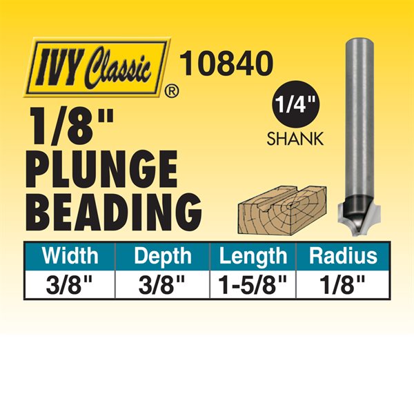 1/8" Plunge Beading Router Bit