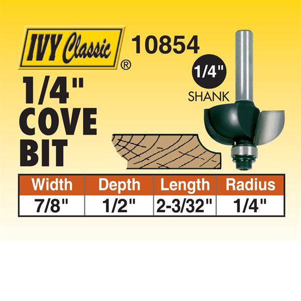 1/4" Cove Bit Router Bit