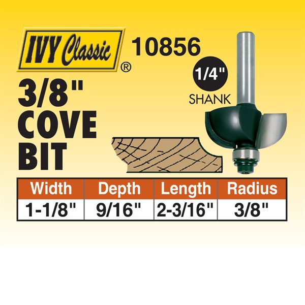 3/8" Cove Bit Router Bit