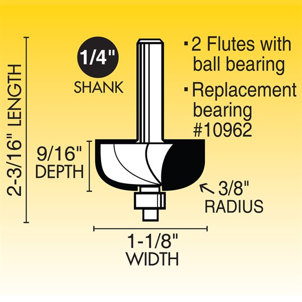 3/8" Cove Bit Router Bit