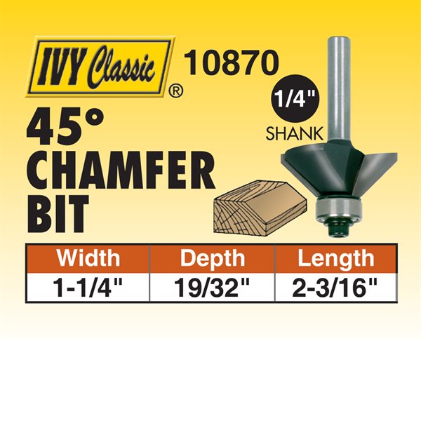 45 Chamfer Router Bit