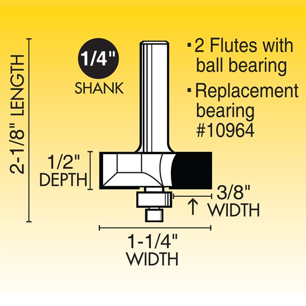 3/8" Rabbeting Router Bit