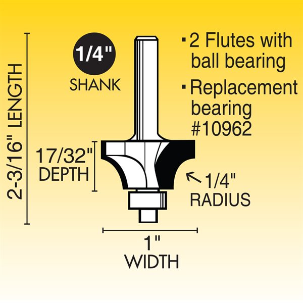 1/4" Beading Router Bit