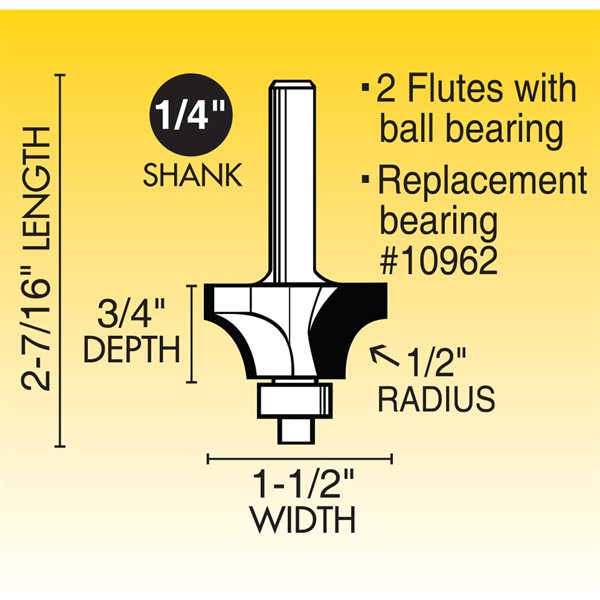 1/2" Beading Router Bit