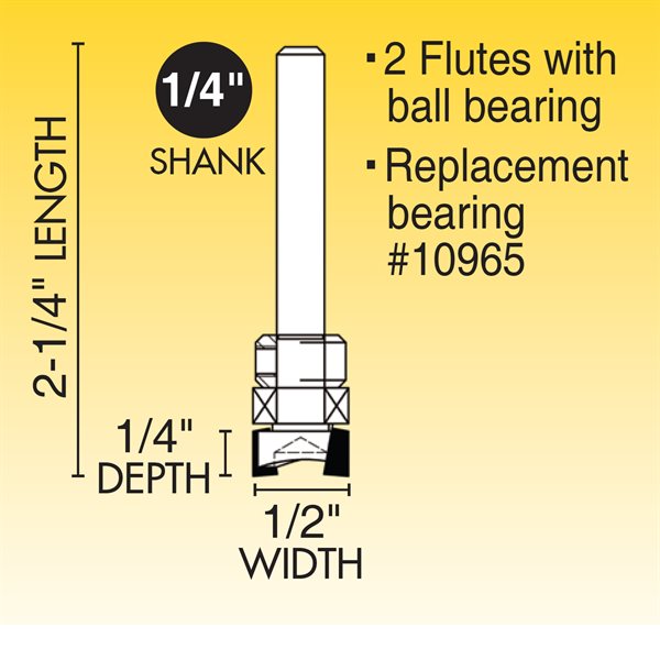 1/2" Hinge Template Router Bit