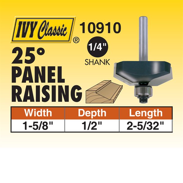 25° Panel Raising Router Bit