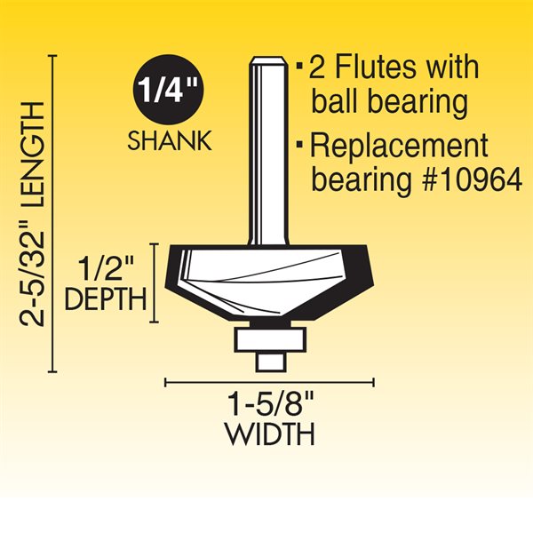 25° Panel Raising Router Bit