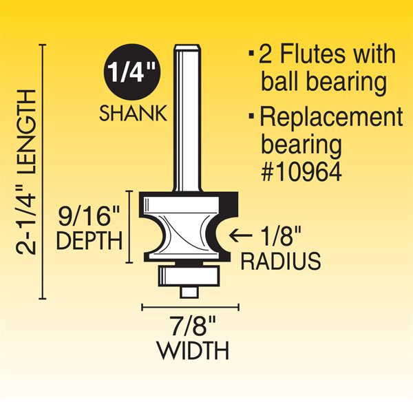 1/8" Edge Beading Router Bit