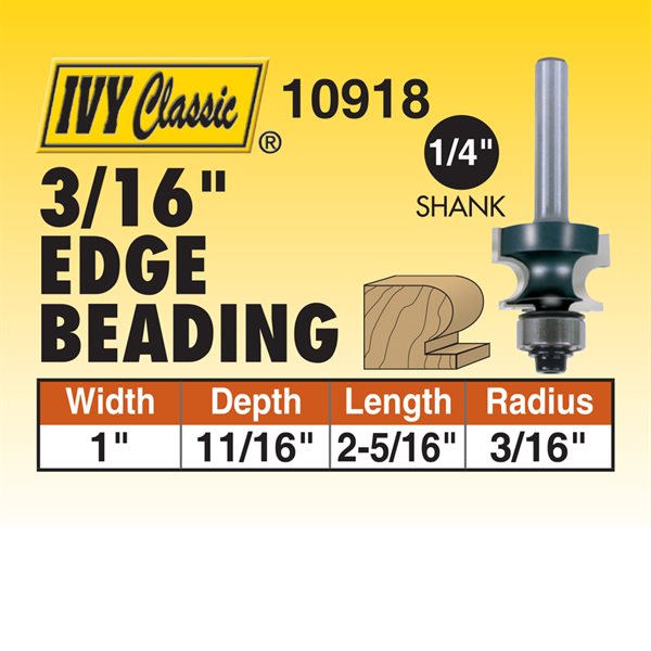 3/16" Edge Beading Router Bit