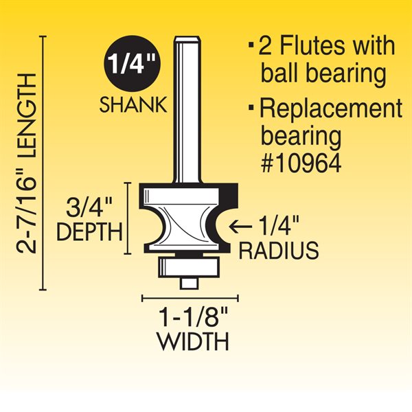 1/4" Edge Beading Router Bit