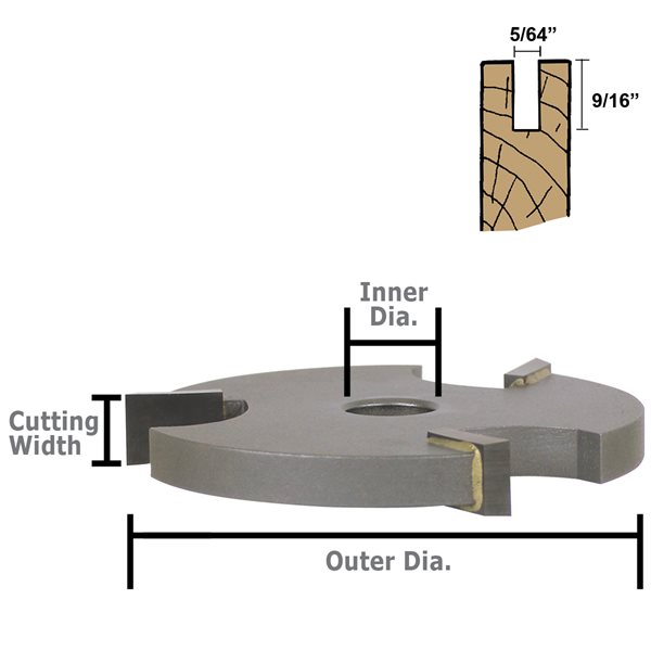 5/64" 3-Wing Slotted Cutter